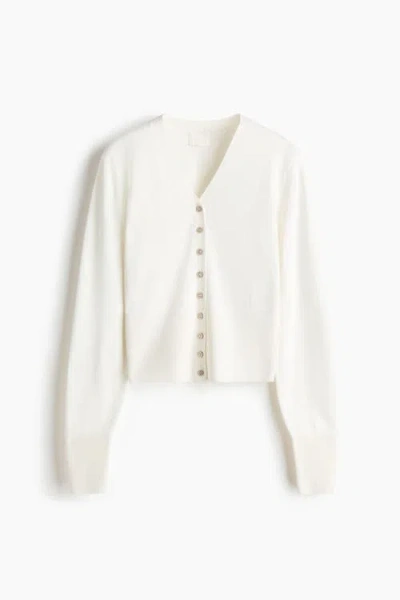 H&m Fine-knit Cardigan In White