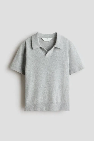 H&m Kids'  Fine-knit Cotton Polo Shirt In Blue