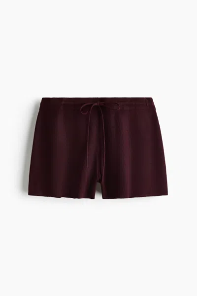 H&m Fine-knit Drawstring Shorts In Multi