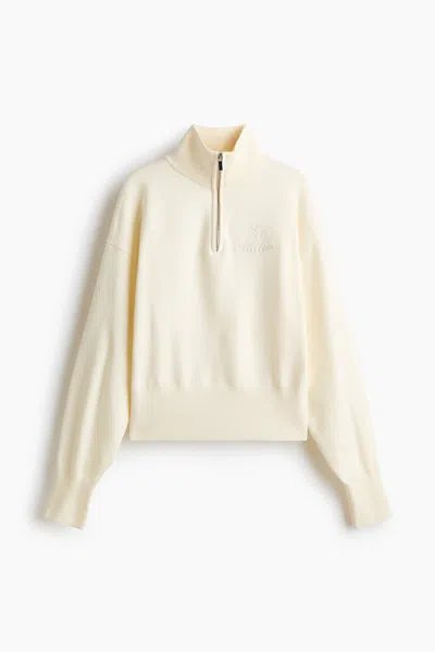 H&m Fine-knit Half-zip Sweater In Pink