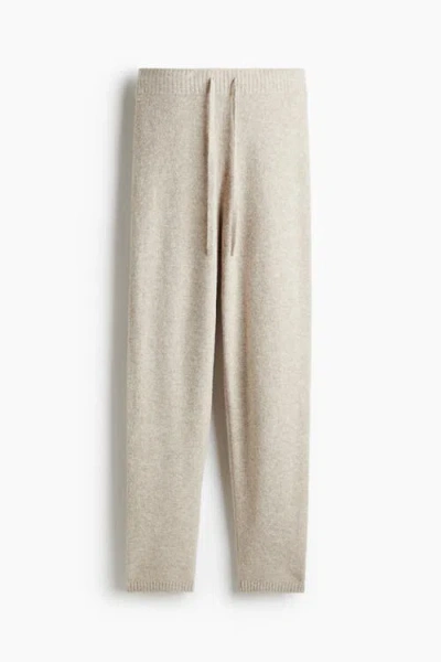 H&m Fine-knit Joggers In Neutral