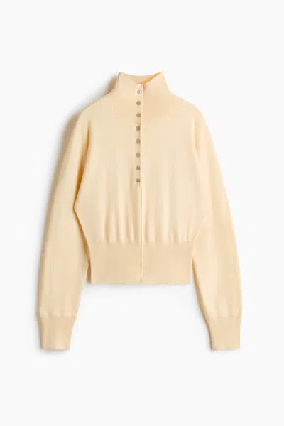 H&m Fine-knit Mock Turtleneck Sweater In Brown