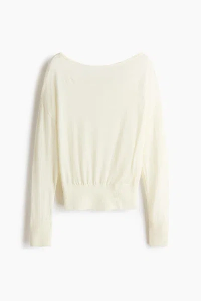 H&m Fine-knit One-shoulder Top In Neutral