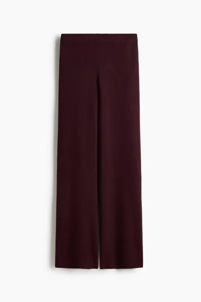 H&m Fine-knit Pants In Burgundy