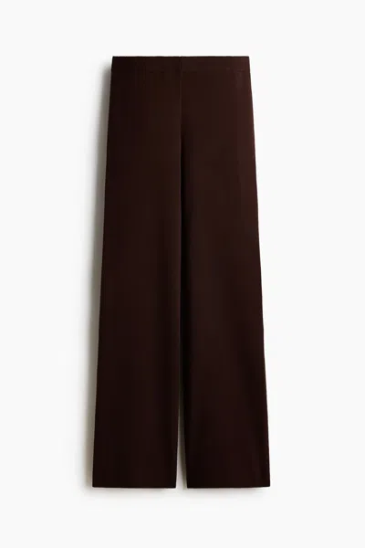 H&m Fine-knit Pants In Dark Brown