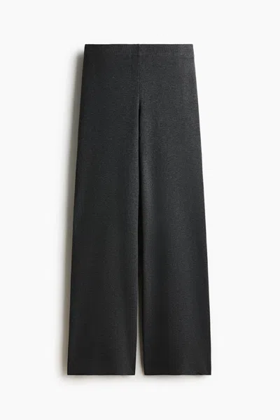 H&m Fine-knit Pants In Dark Grey Marl