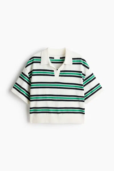 H&m Fine-knit Polo Shirt In Multi