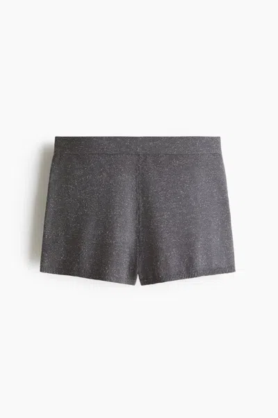 H&m Fine-knit Shorts In Gray