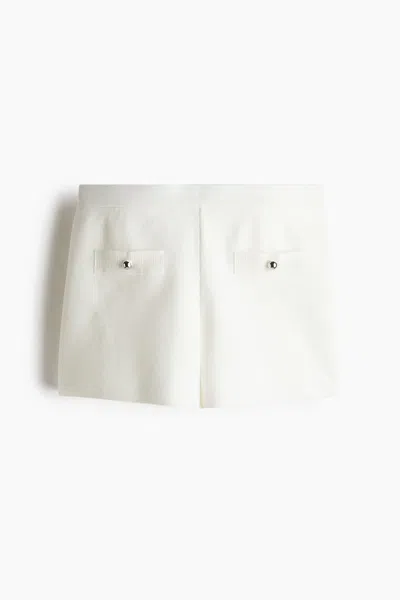 H&m Fine-knit Shorts In White