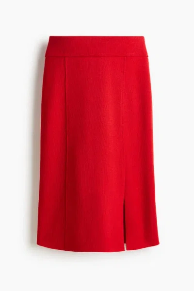 H&m Fine-knit Skirt In Black
