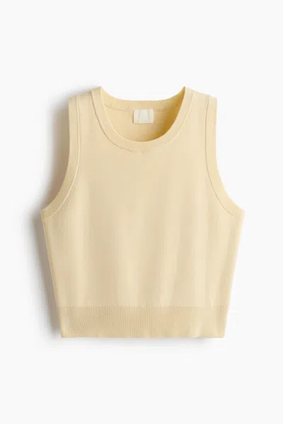H&m Fine-knit Sweater Vest In Yellow