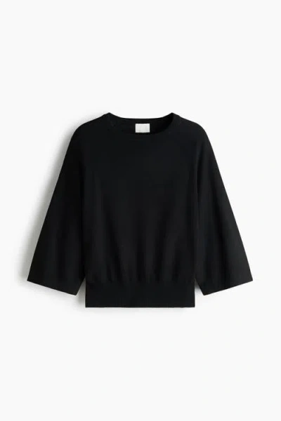 H&m Fine-knit Top In Black