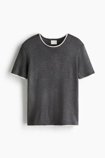 H&m Fine-knit Top In Gray