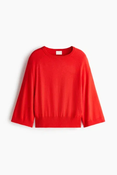 H&m Fine-knit Top In Red