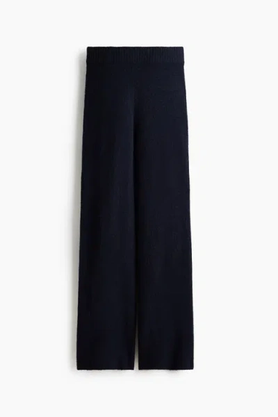 H&m Fine-knit Trousers In Blue
