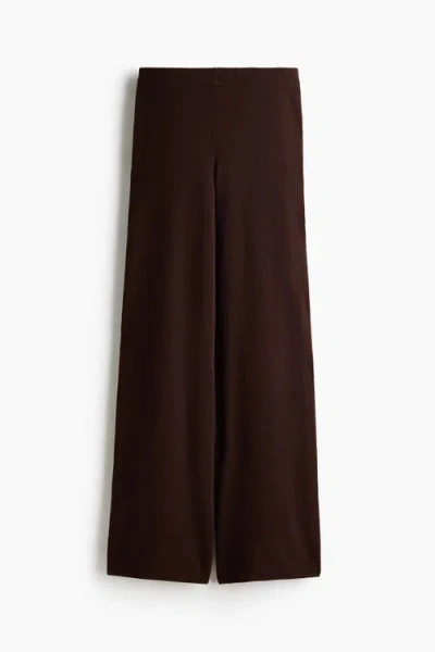 H&m Fine-knit Trousers In Brown