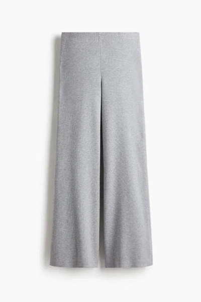 H&m Fine-knit Trousers In Gray