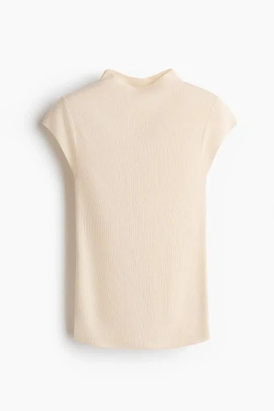 H&m Fine-knit Turtleneck Top In Neutral