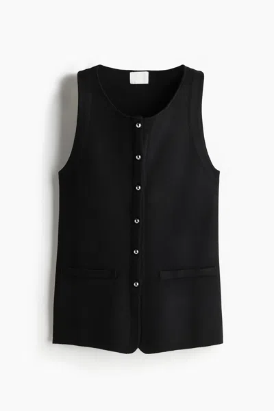 H&m Fine-knit Vest In Black
