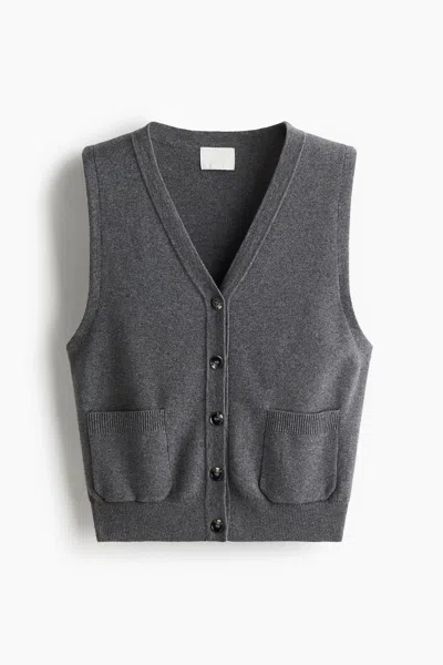 H&m Fine-knit Vest In Gray