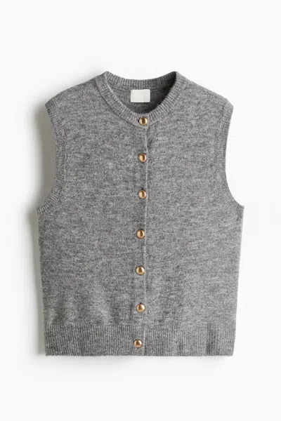H&m Fine-knit Vest In Gray