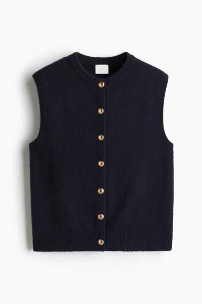 H&m Fine-knit Vest In Blue