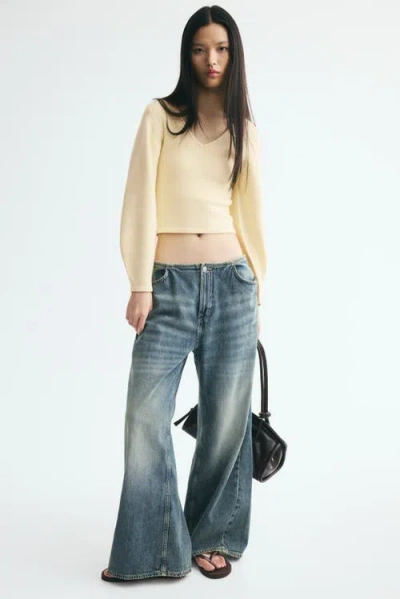 H&m Fine-knit V-neck Sweater In Multi