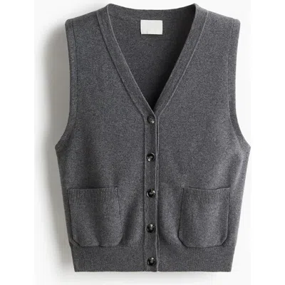 H&m Fine-knit Waistcoat In Black