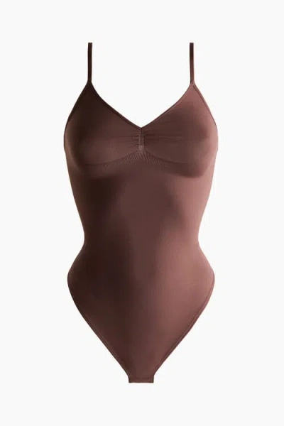 H&m Firm Shape Sculpting Thong Body In Brown
