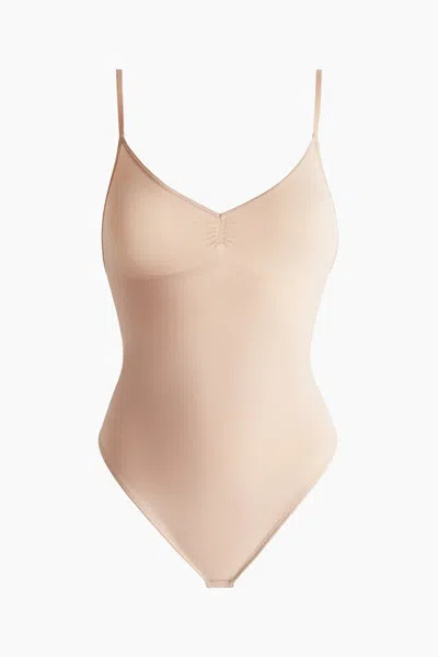 H&m Firm Shape Sculpting Thong Bodysuit In Gold