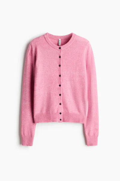 H&m Fitted Cardigan In Pink