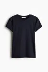 H&m Fitted Microfiber T-shirt In Blue
