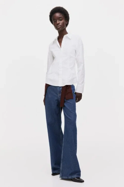 H&m Fitted Shirt In White