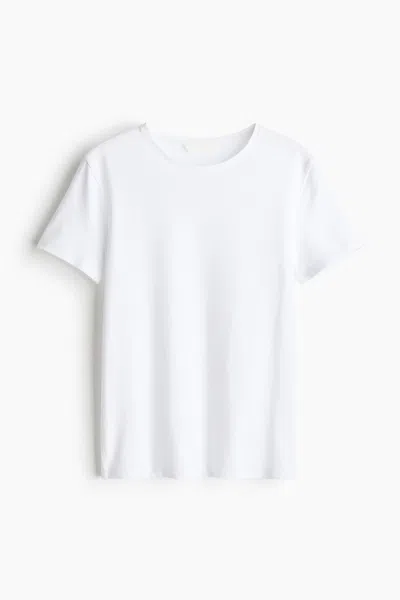 H&m Fitted T-shirt In White