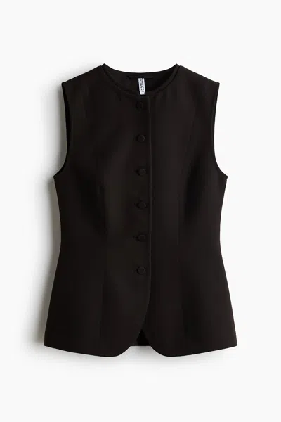 H&m Fitted Vest In Black