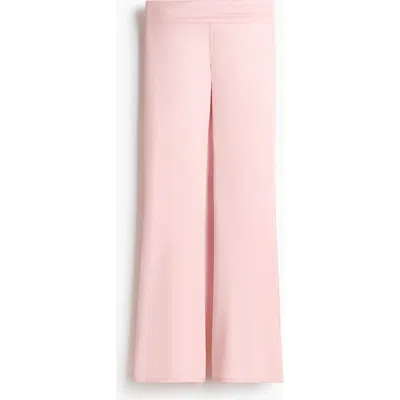 H&m Flared Brushed Jersey Trousers In Animal Print