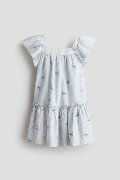 H&m Kids'  Flared Cotton Dress In Blue