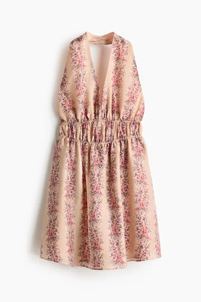 H&m Flared Halterneck Dress In Multi
