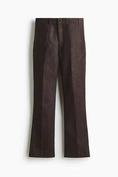 H&m Flared High Ankle Jeans In Brown