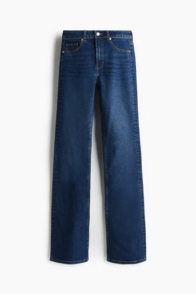 H&m Flared High Jeans In Dark Denim Blue