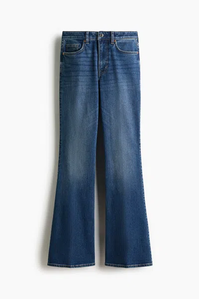 H&m Flared High Jeans In Denim Blue