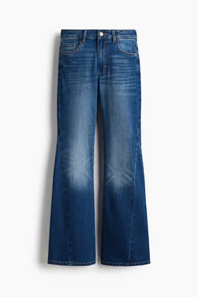 H&m Flared High Jeans In Blue