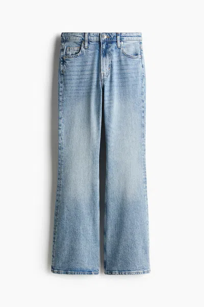 H&m Flared High Jeans In Light Denim Blue