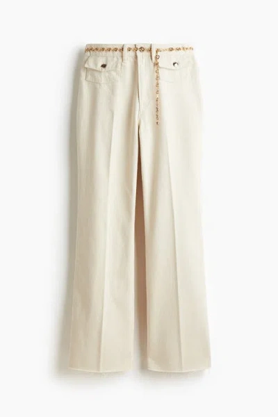 H&m Flared High Jeans In White