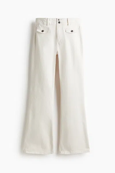H&m Flared High Jeans In White