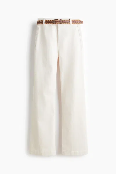 H&m Flared High Jeans In White