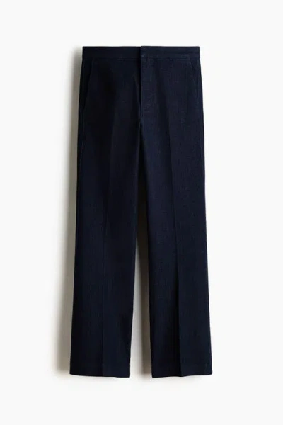 H&m Flared High Waist Ankle Jeans In Blue