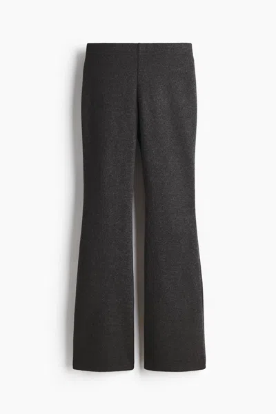 H&m Flared Knit Pants In Gray
