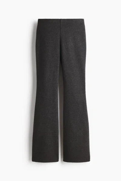 H&m Flared Knitted Trousers In Blue