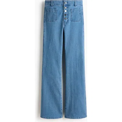 H&m Flared Leg High Waist Jeans In Blue